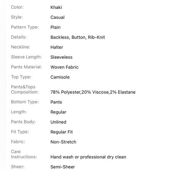 Button Front Halter Top & Wide Leg Pants Matching Set - Picture 3 of 4